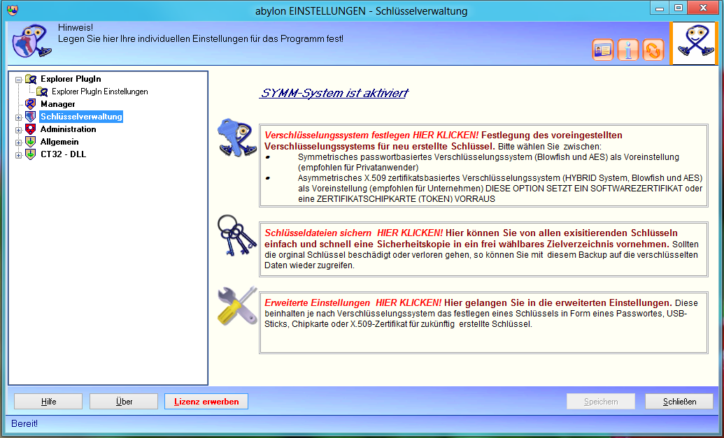 Screenshot: Windows7-Version10 18 Einstellungen Schluesselverwaltung.PNG