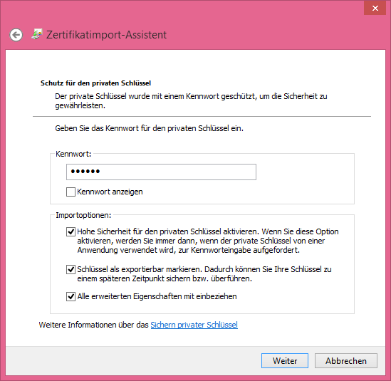 Screenshot: Windows8-Version11 20 Zertifikatsimport-Assistent Optionen.PNG