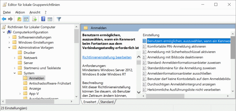 Screenshot of Local Group Policy Editor