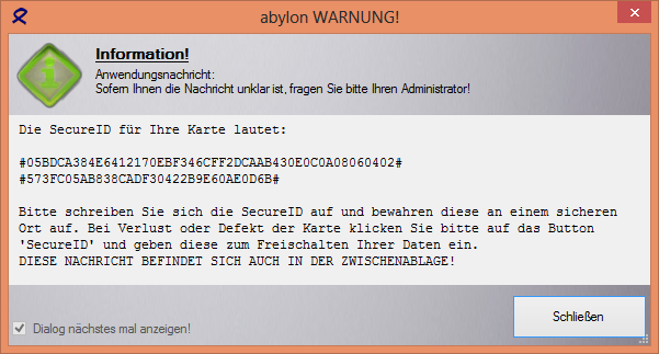 SecureID display