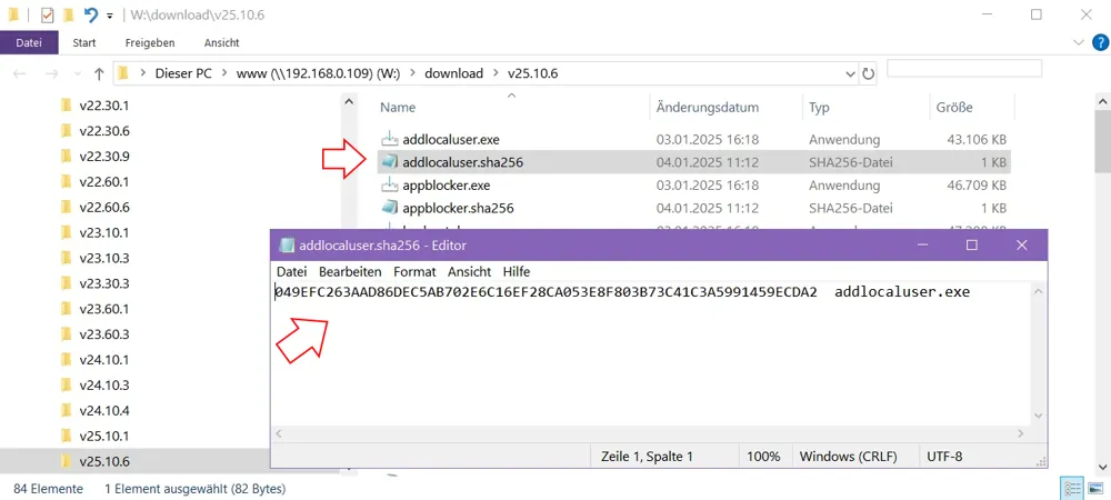 Bild zu Tutorial 4: Displaying a hash check file in File Explorer