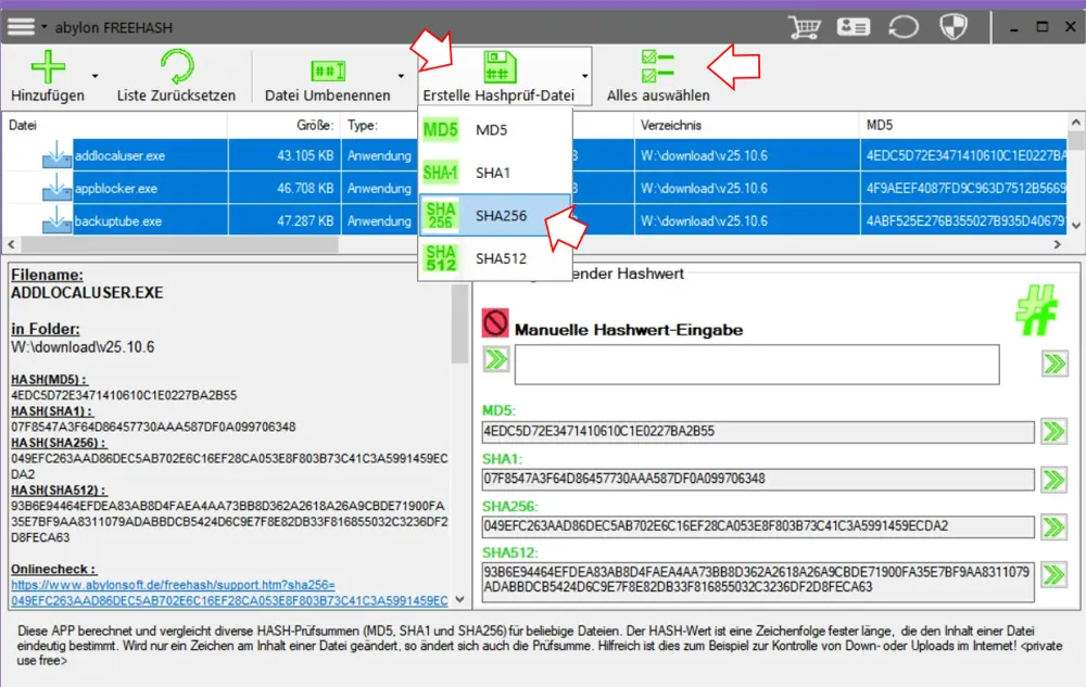 Bild zu Tutorial 3: Create hash test file